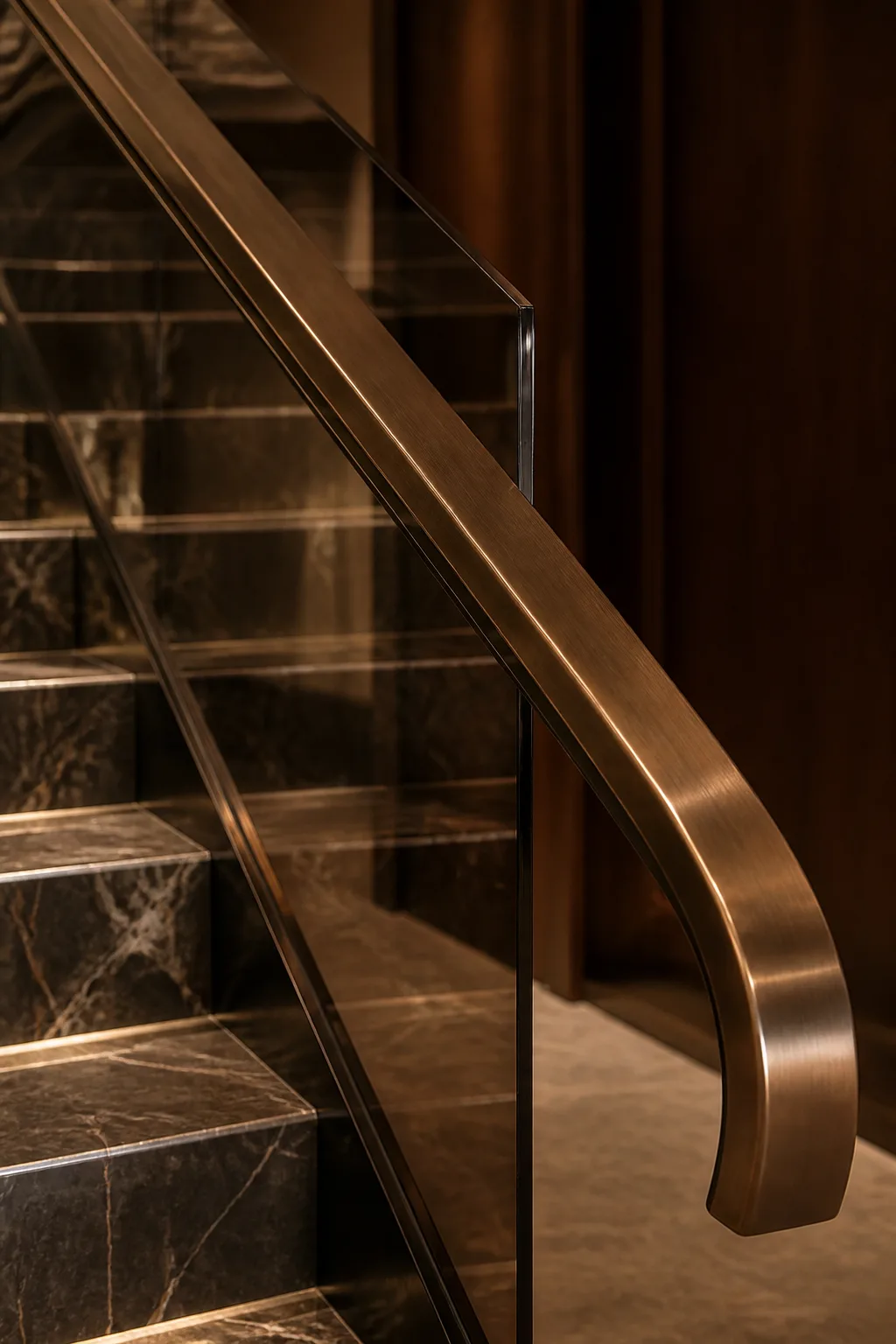 Architectural bronze and marble detail